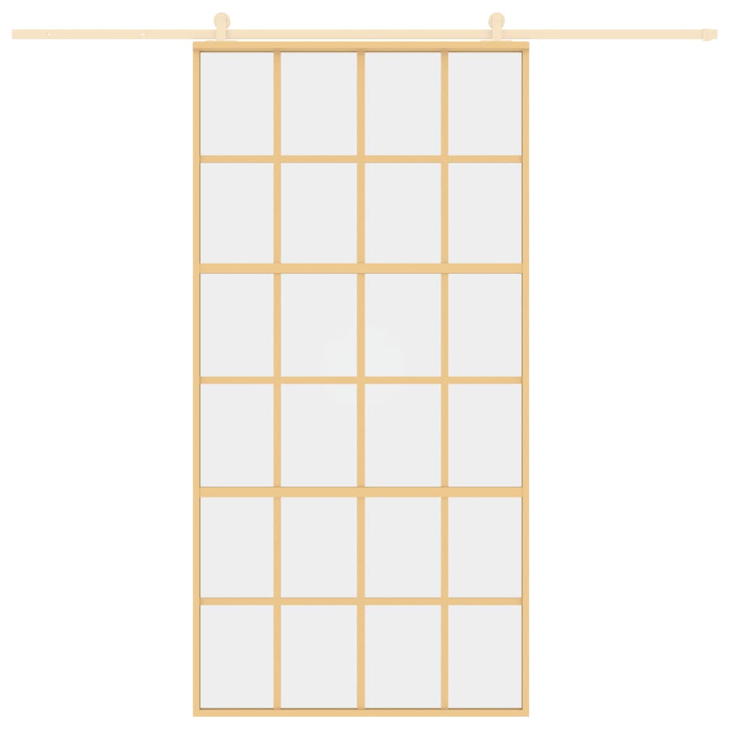 Aranyszínű átlátszó esg üveg és alumínium tolóajtó 102,5x205 cm
