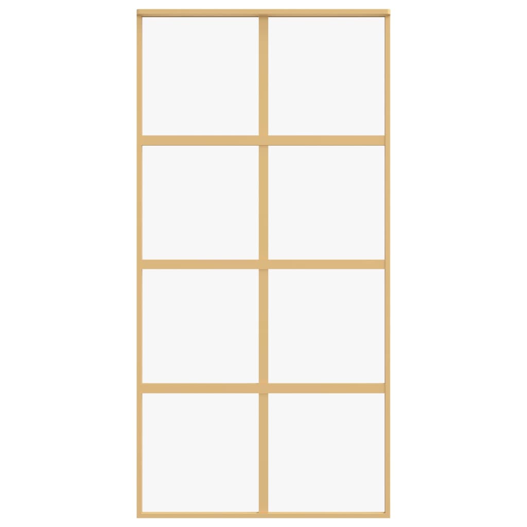 Aranyszínű átlátszó esg üveg és alumínium tolóajtó 102,5x205 cm