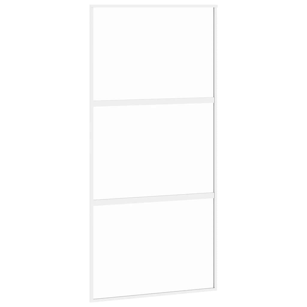 Fehér edzett üveg és alumínium tolóajtó 102,5 x 205 cm