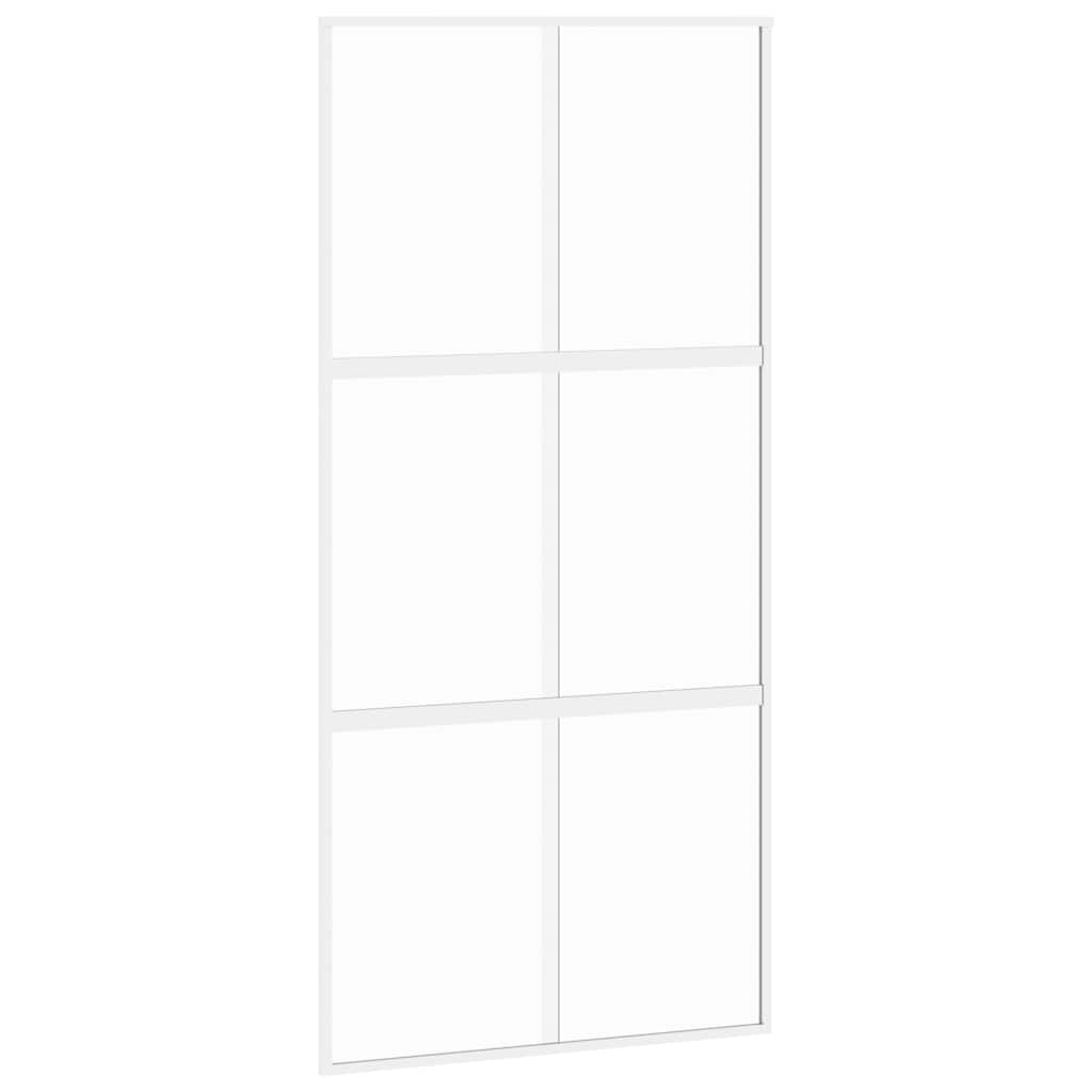 Fehér edzett üveg és alumínium tolóajtó 102,5 x 205 cm
