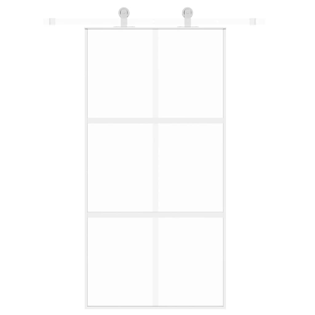 Fehér edzett üveg és alumínium tolóajtó 102,5 x 205 cm