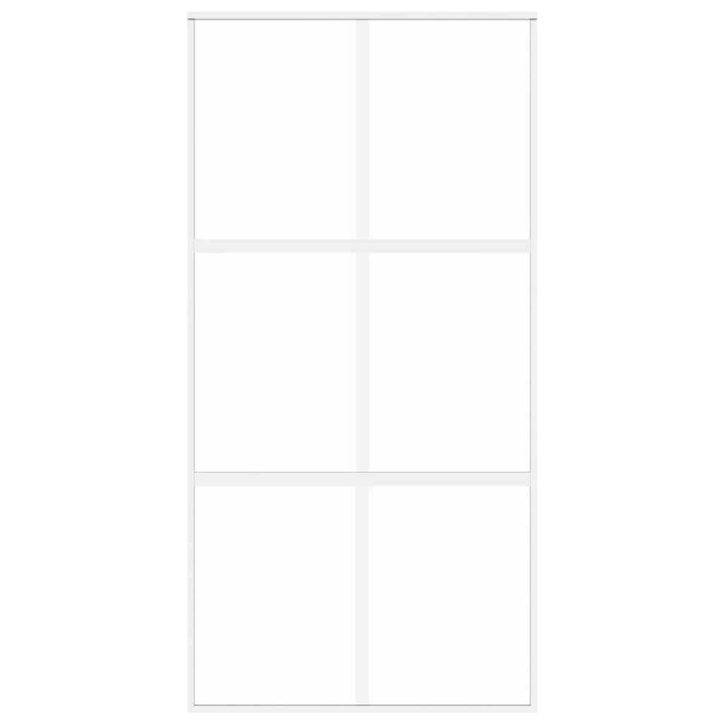 Fehér edzett üveg és alumínium tolóajtó 102,5 x 205 cm