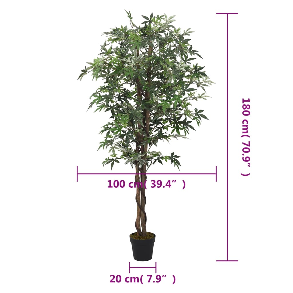Zöld mű juharfa 672 levéllel 180 cm