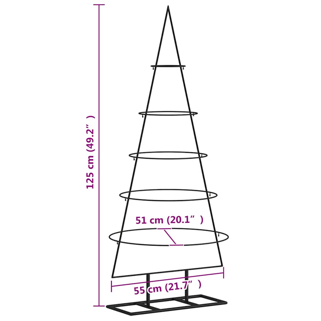 | fém karácsonyfa | állvánnyal 125 cm porszórt acél