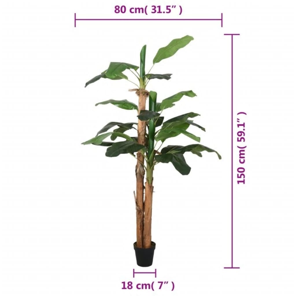 Zöld mű banánfa 18 levéllel 150 cm
