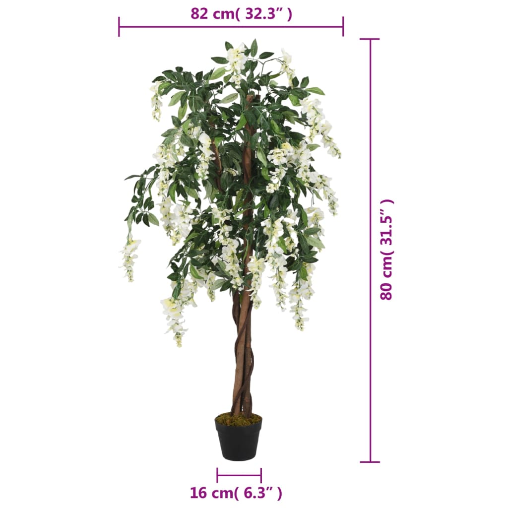 Zöld és fehér mű akácfa 560 levéllel 80 cm Zöld és fehér mű akácfa 560 levéllel 80 cm