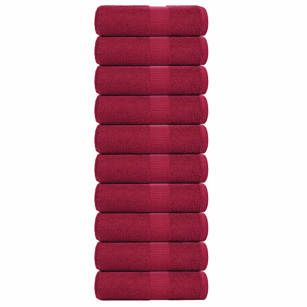 10 db frogn mosdótörlő bordó 30 x 30 cm 360 g/m²