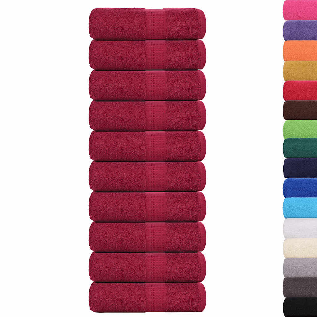 10 db frogn mosdótörlő bordó 30 x 30 cm 360 g/m²