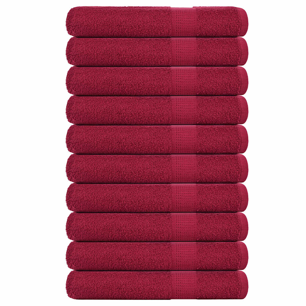 10 db frogn szaunatörölköző bordó 80 x 200 cm 360 g/m²