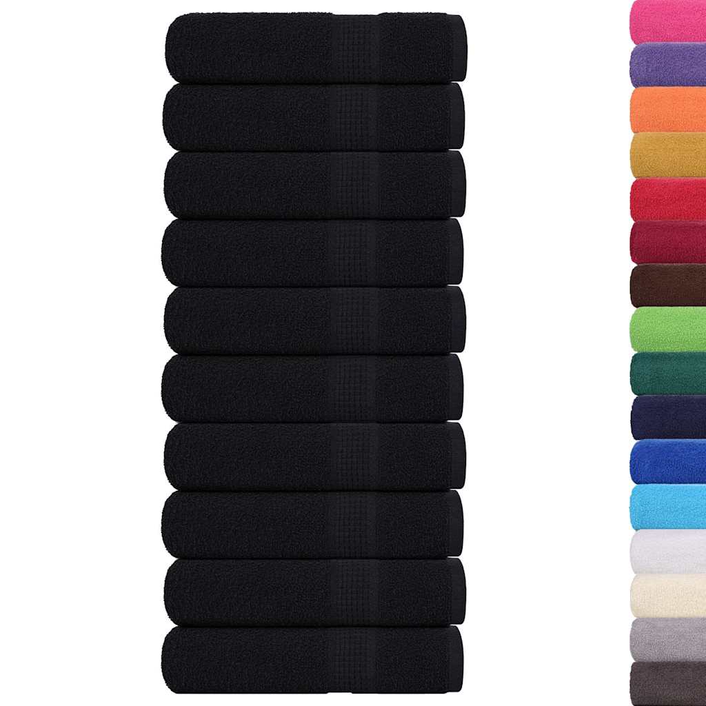 10 db frogn mintás kéztörlő fekete 50 x 100 cm 360 g/m²