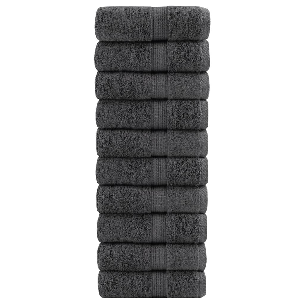 Prémium solund mosdótörlőkendők 10 db antracitszürke 30 x 30 cm 600 g/m²