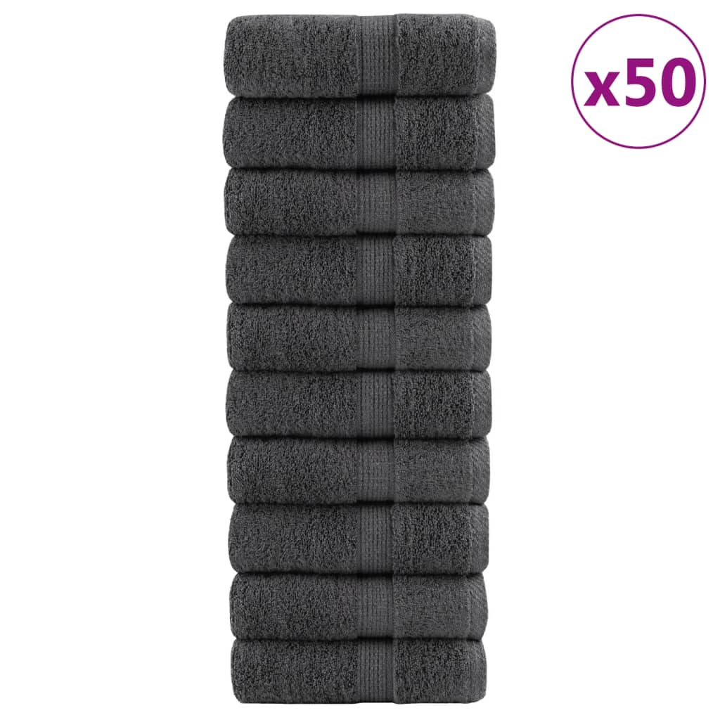 Prémium solund mosdótörlőkendők 50 db antracitszürke 30 x 30 cm 600 g/m²