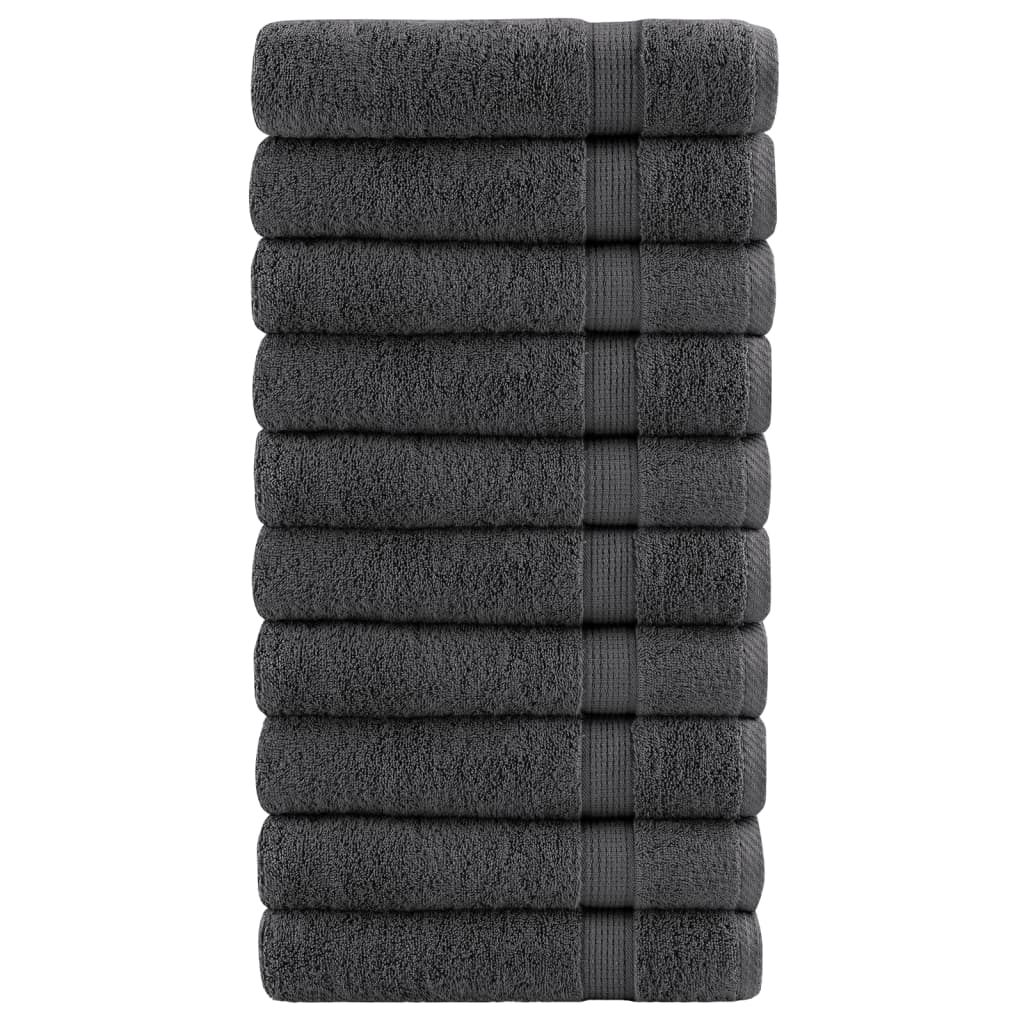 Prémium fürdőlepedők solund 10 db antracitszürke 70 x 140 cm 600 g/m²