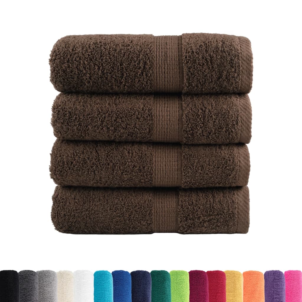 4 db prémium solund mosdótörölköző barna 30 x 30 cm 600 g/m²