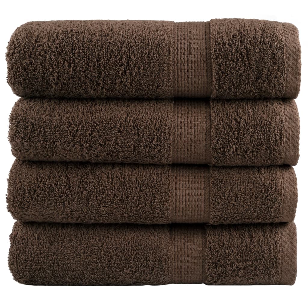 4 db prémium fürdőlepedő solund barna színben 100 x 150 cm 600 g/m²