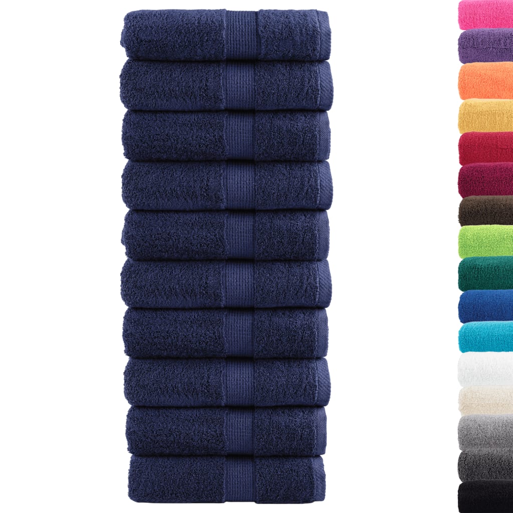 10 db prémium vendégtörölköző solund sötétkék 30 x 50 cm 600 g/m²