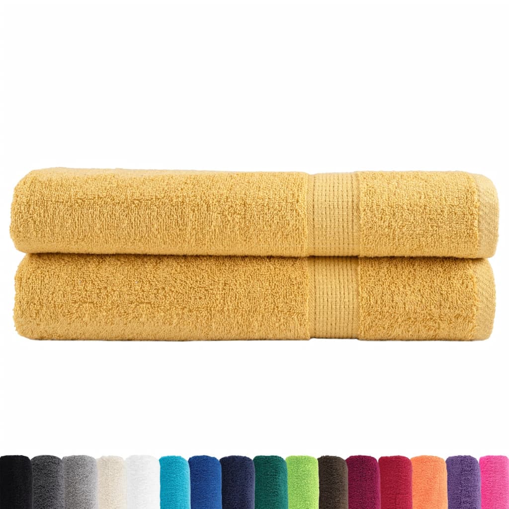 2 db prémium solund törölköző arany 100 x 200 cm 600 g/m²