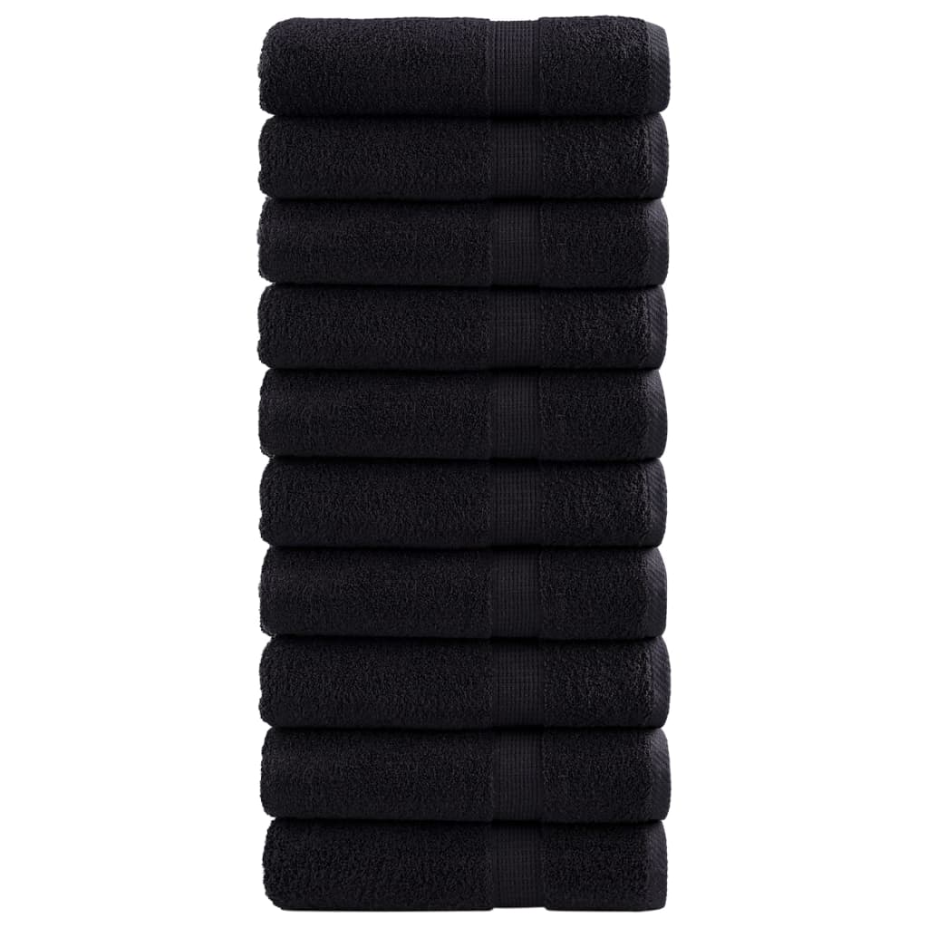 Prémium kéztörlő solund 10 db fekete 50 x 100 cm 600 g/m²