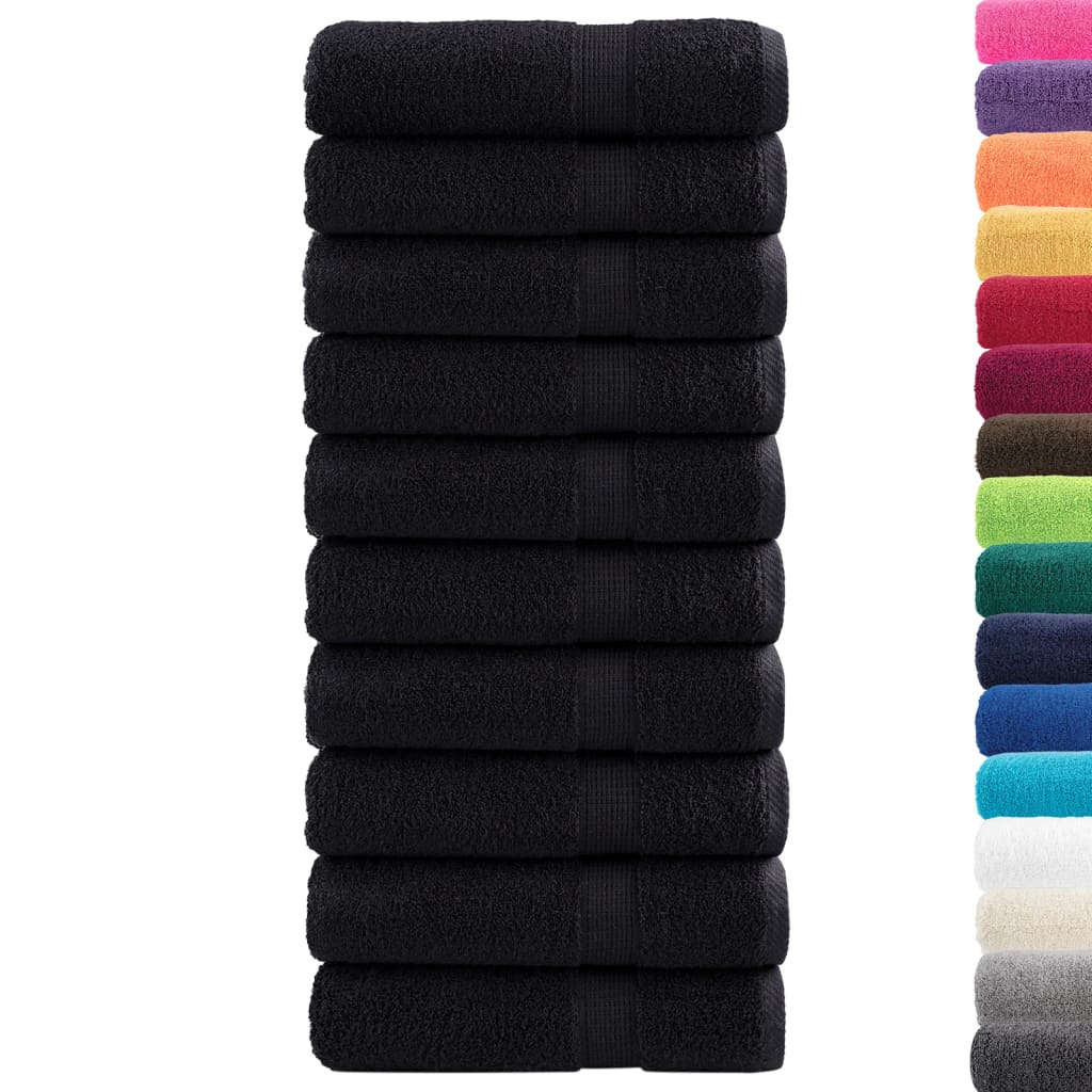 Prémium kéztörlő solund 10 db fekete 50 x 100 cm 600 g/m²
