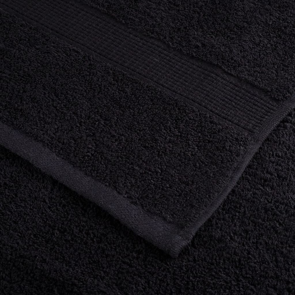 Prémium kéztörlő solund 10 db fekete 50 x 100 cm 600 g/m²