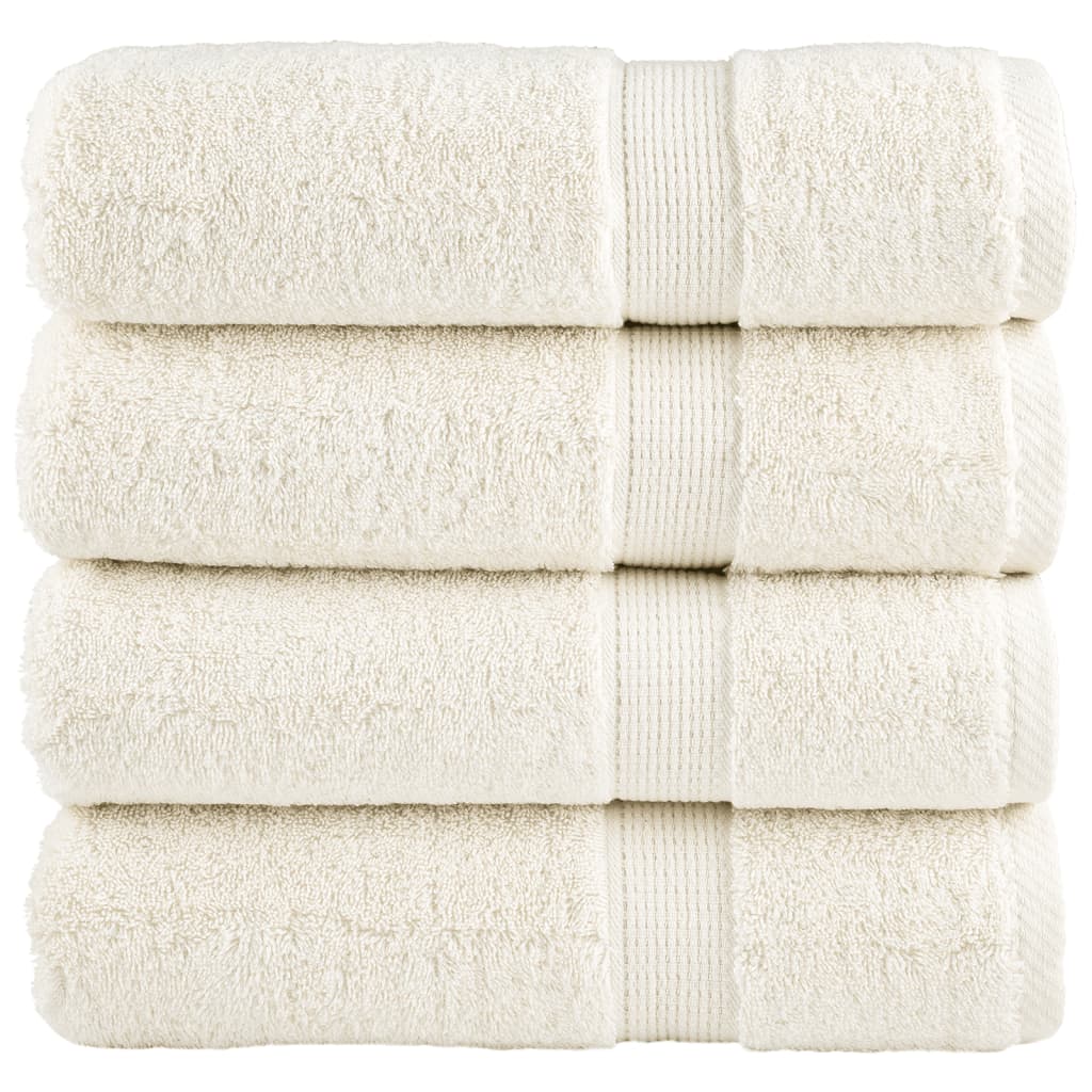 4 db prémium solund fürdőlepedő krémszínű 100 x 150 cm 600 g/m²