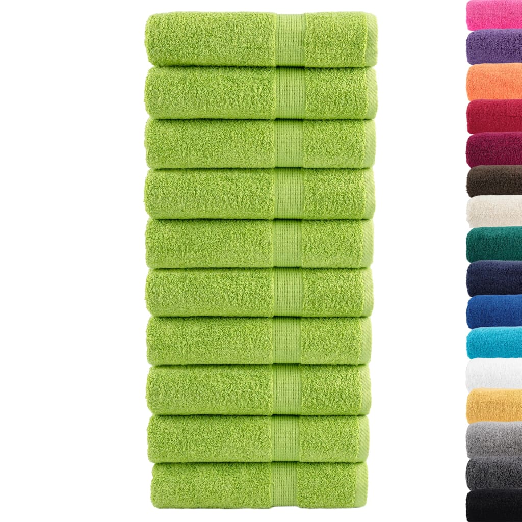 Prémium fürdőlepedők solund 10 db almazöld 70 x 140 cm 600 g/m²