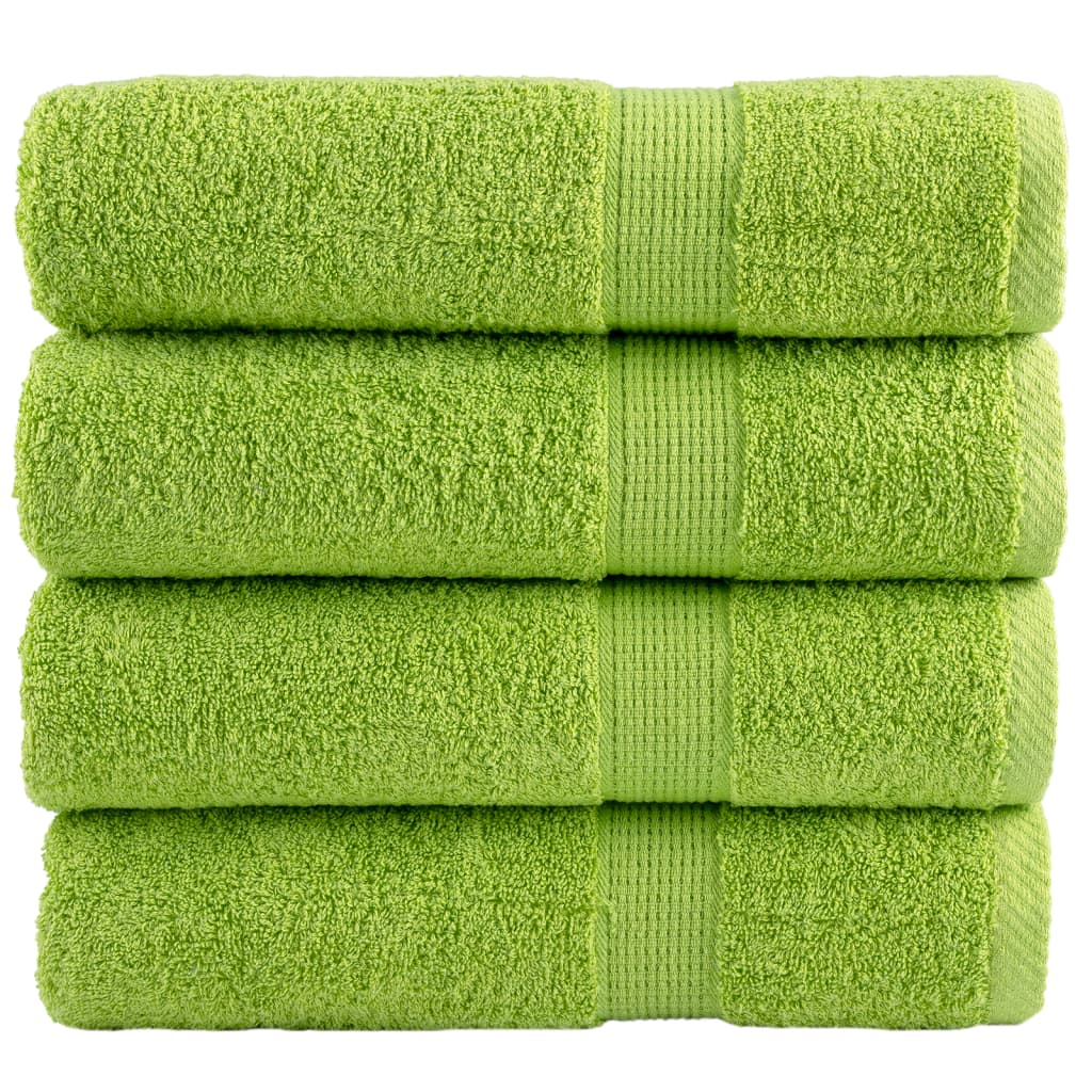 4 db prémium solund fürdőlepedő almazöld 100 x 150 cm 600 g/m²
