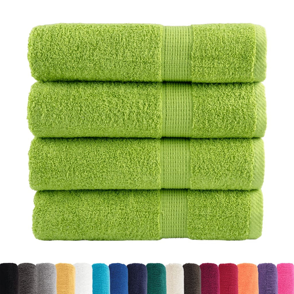 4 db prémium solund fürdőlepedő almazöld 100 x 150 cm 600 g/m²