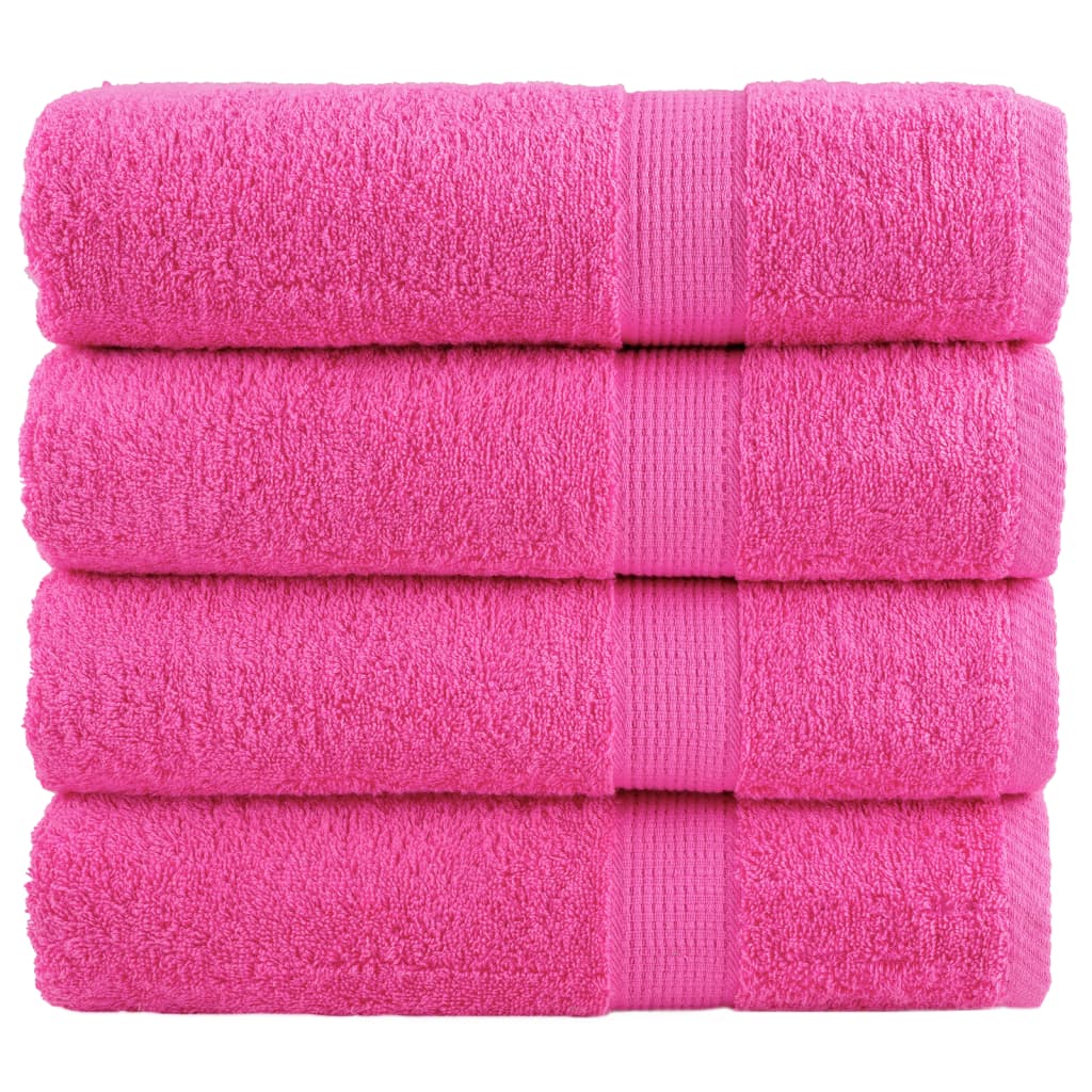 4 db prémium fürdőlepedő solund rózsaszín 100 x 150 cm 600 g/m²