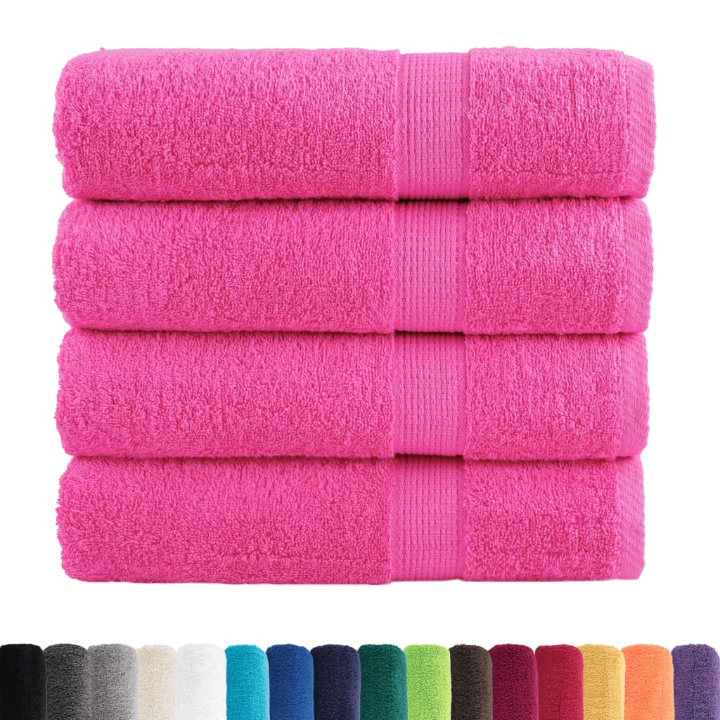 4 db prémium fürdőlepedő solund rózsaszín 100 x 150 cm 600 g/m²