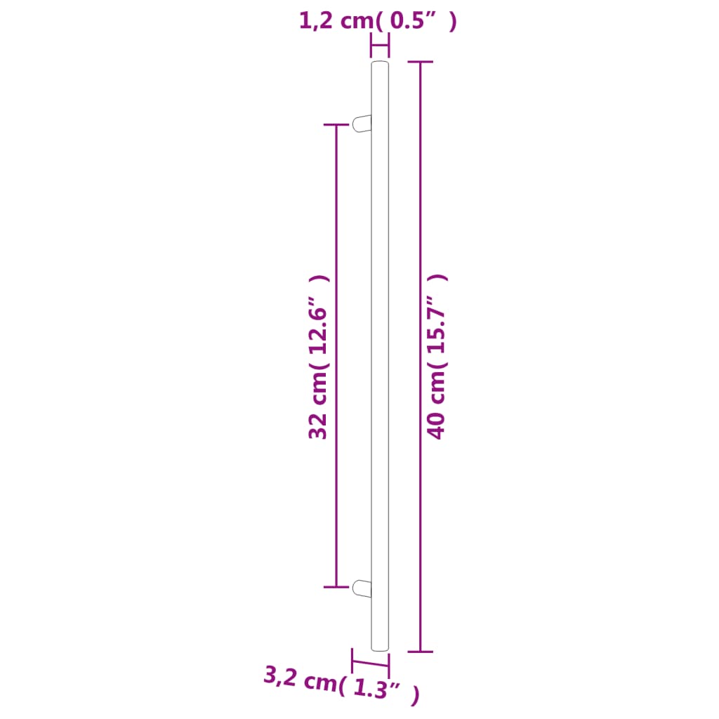 10 db aranyszínű rozsdamentes acél szekrényfogantyú 480 mm