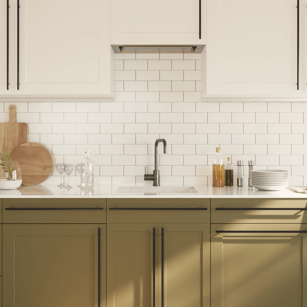 10 db fekete rozsdamentes acél szekrényfogantyú 480 mm