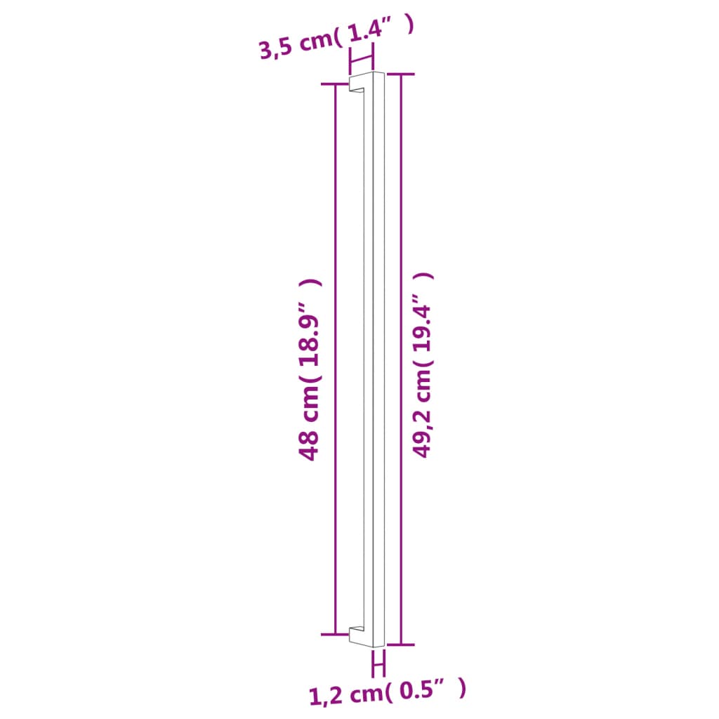 10 db ezüst rozsdamentes acél szekrényfogantyú 480 mm 10 db ezüst rozsdamentes acél szekrényfogantyú 480 mm
