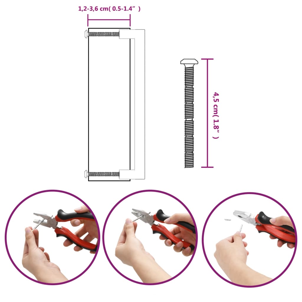 10 db fekete rozsdamentes acél szekrényfogantyú 192 mm