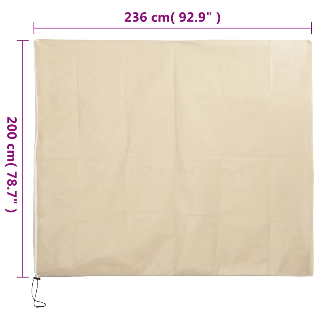 Növényvédő huzat cipzárral 70 g/m² 2,36 x 2 m