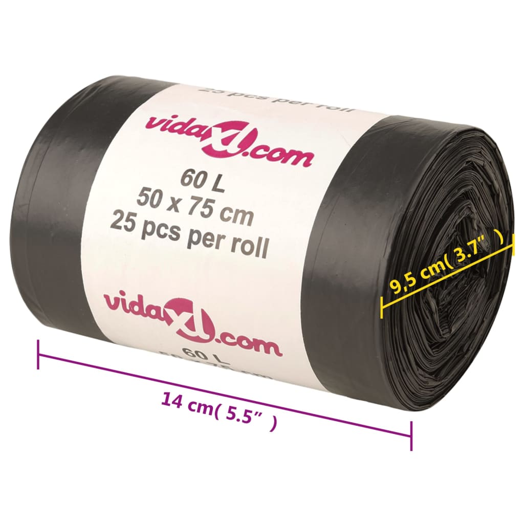 Szemeteszsákok 250 db fekete 60 l