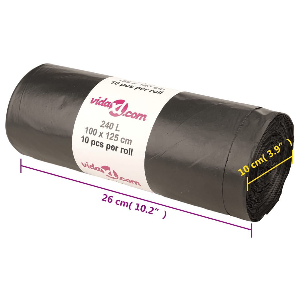 Szemeteszsákok 150 db fekete 240 l