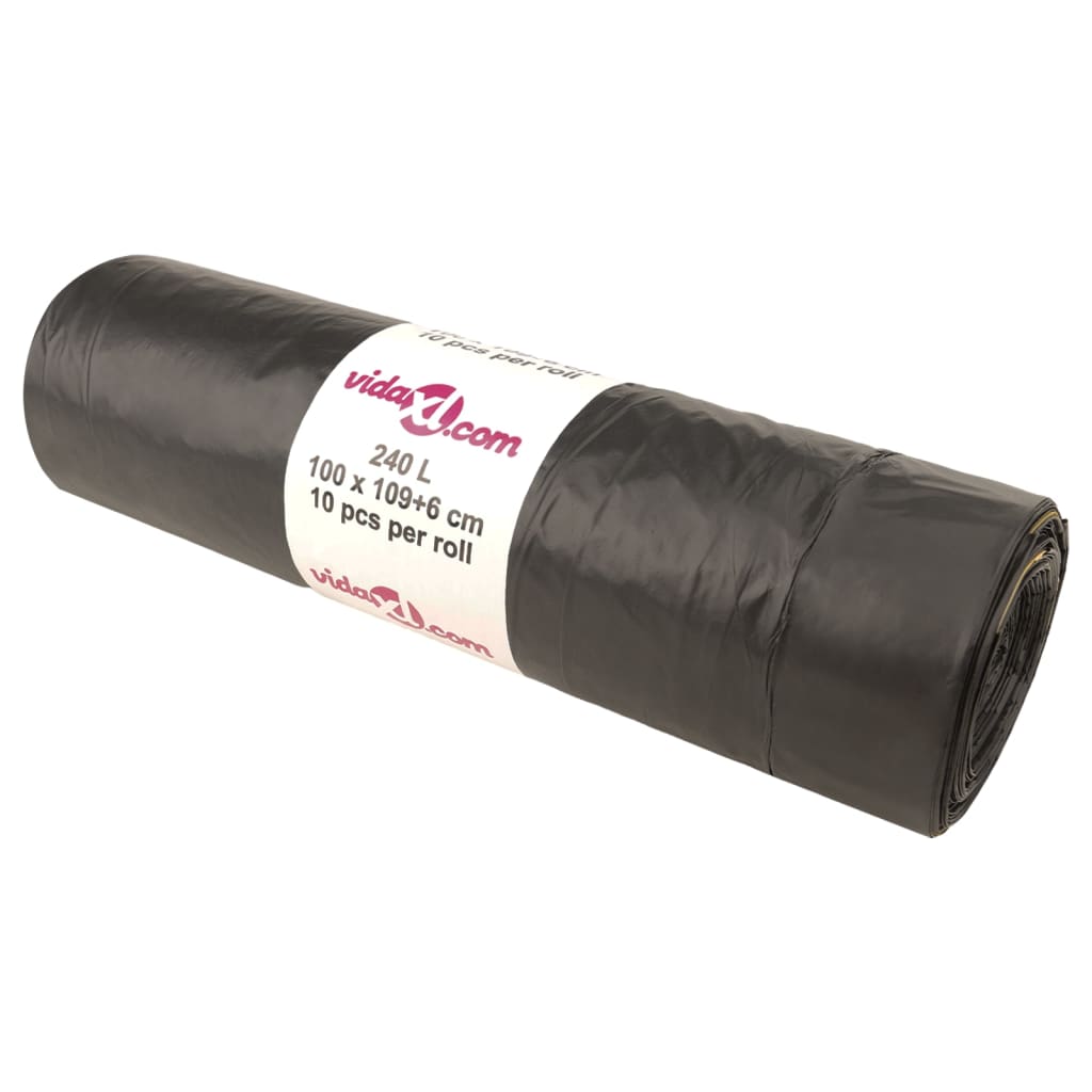 Szemeteszsákok húzózsinórral 150 db fekete 240 l