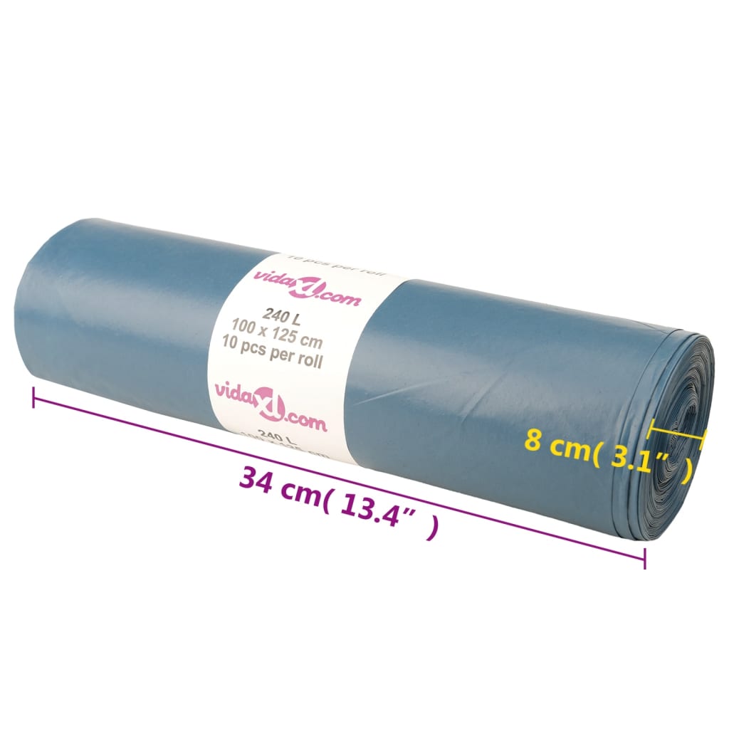 Szemeteszsákok 100 db kék 240 l