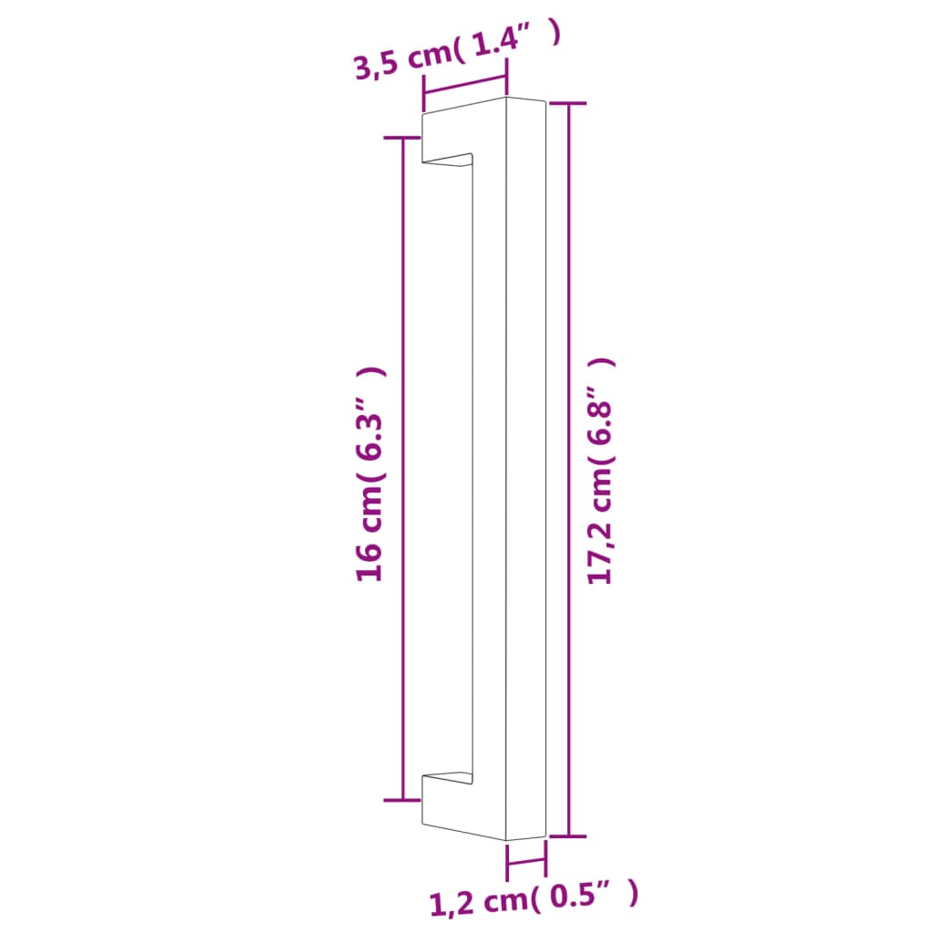 10 db aranyszínű rozsdamentes acél szekrényfogantyú 160 mm