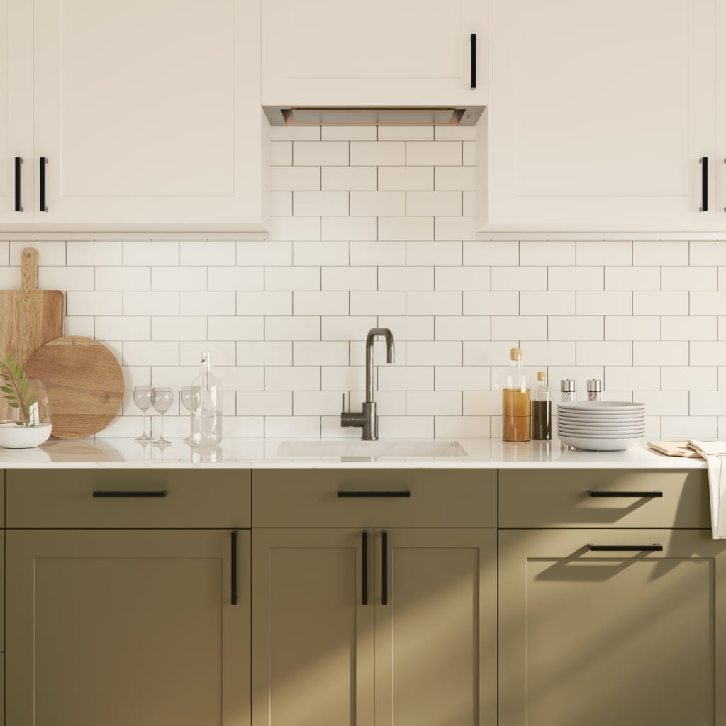 10 db fekete rozsdamentes acél szekrényfogantyú 128 mm