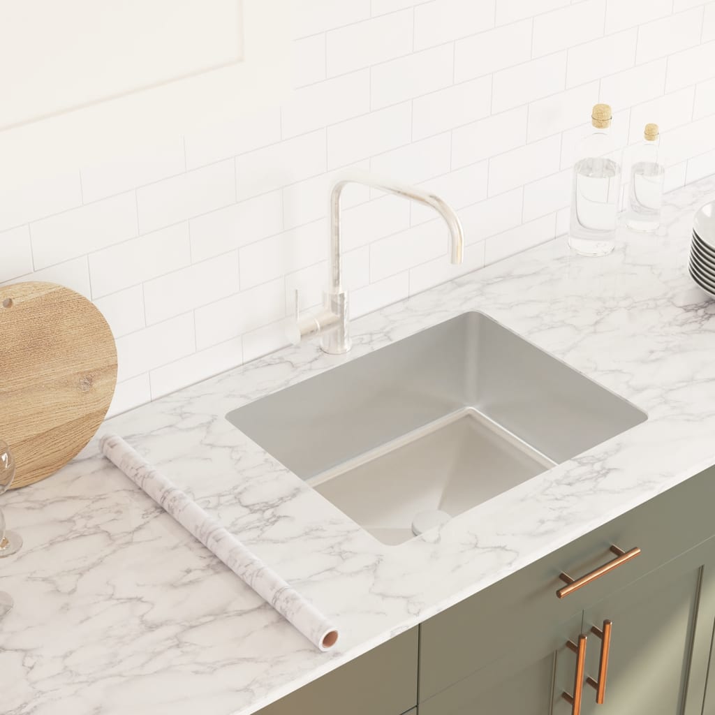 Öntapadós márványfehér pvc bútormatricák 90 x 500 cm