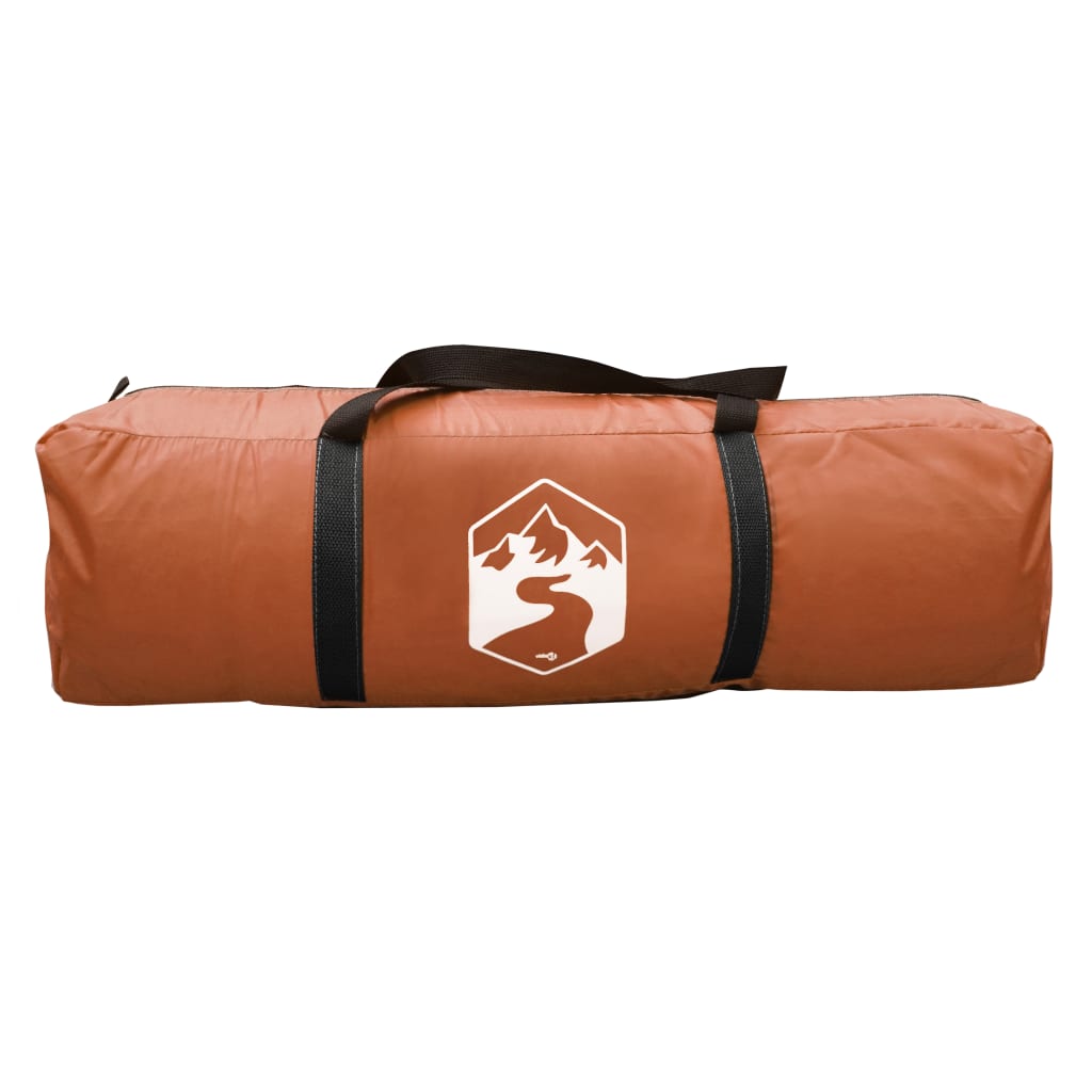 185t taffeta 6-személyes szürke-narancs sátor 576x238x193 cm