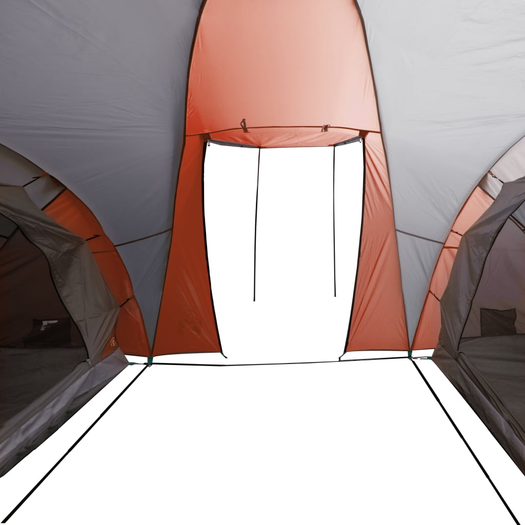 185t taffeta 6-személyes szürke-narancs sátor 576x238x193 cm