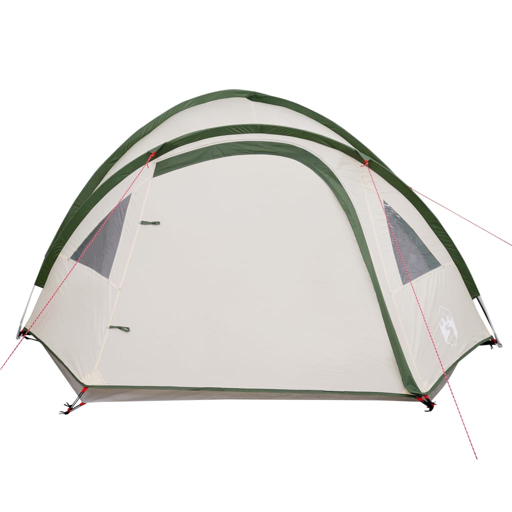 185t taffeta 4-személyes zöld kempingsátor 300 x 250 x 132 cm