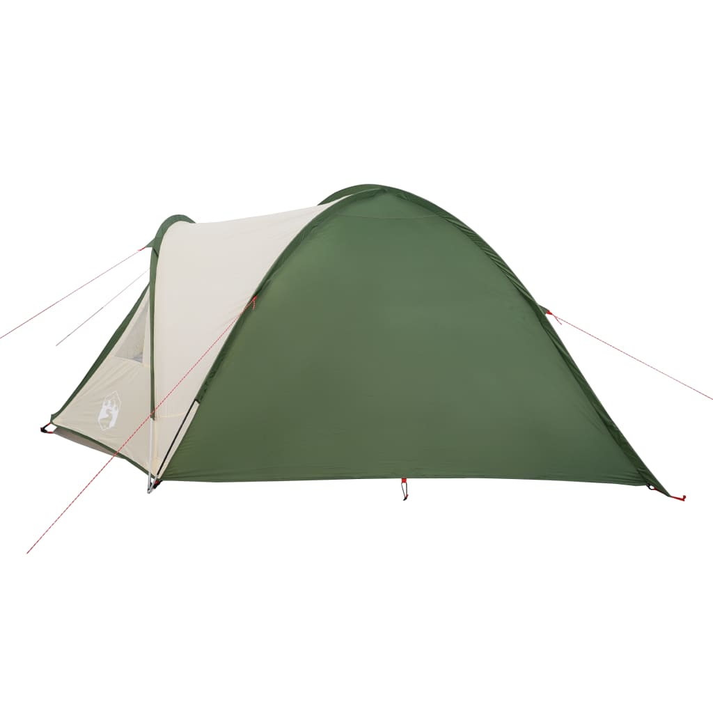 185t taffeta 4-személyes zöld kempingsátor 300 x 250 x 132 cm