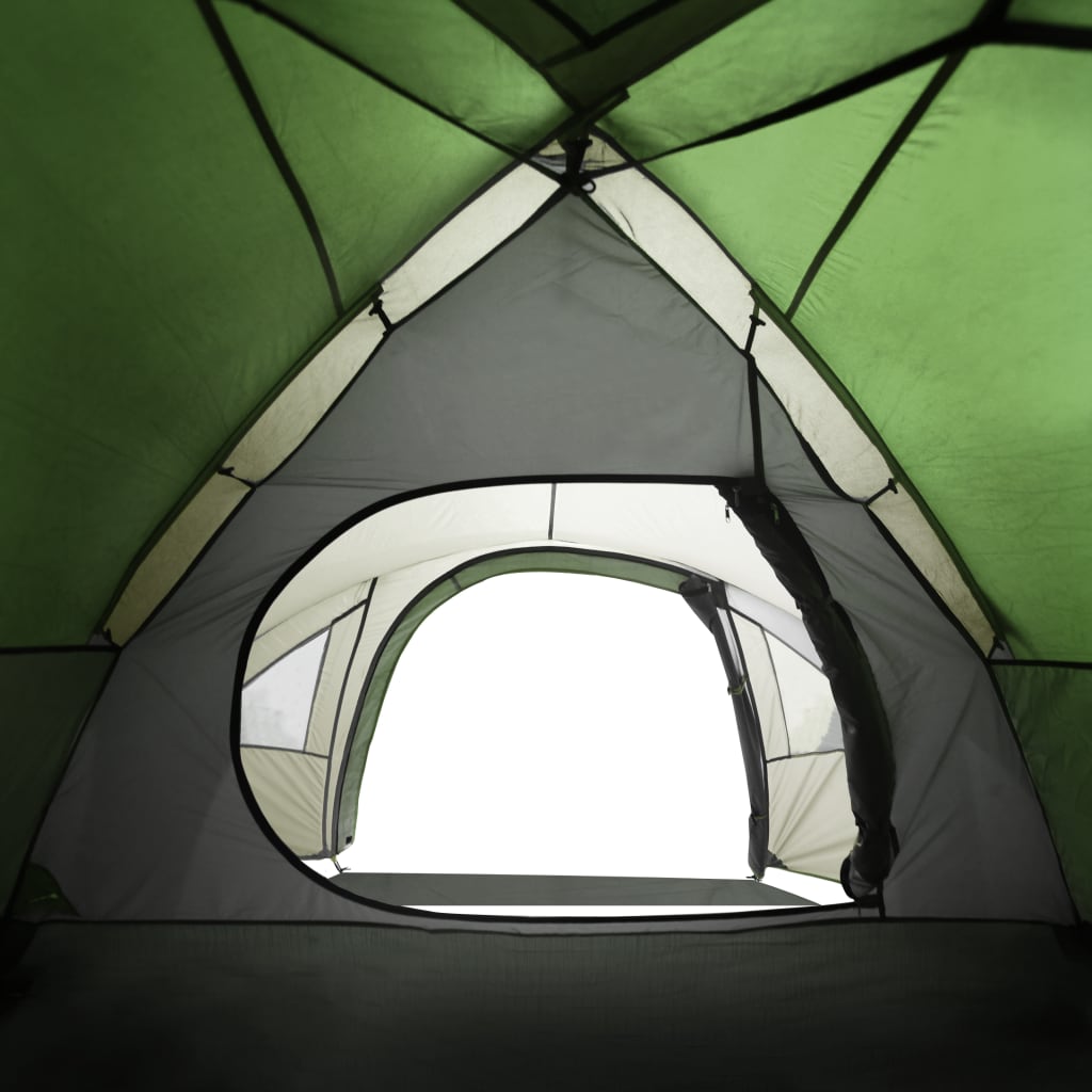 185t taffeta 4-személyes zöld kempingsátor 300 x 250 x 132 cm
