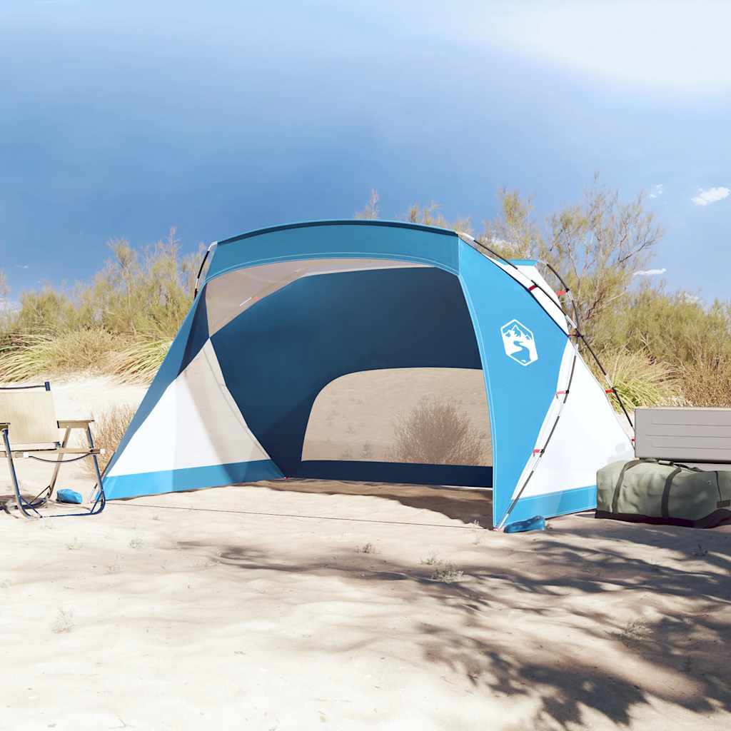 Azúrkék 185t poliészter strandsátor 274 x 178 x 170/148 cm