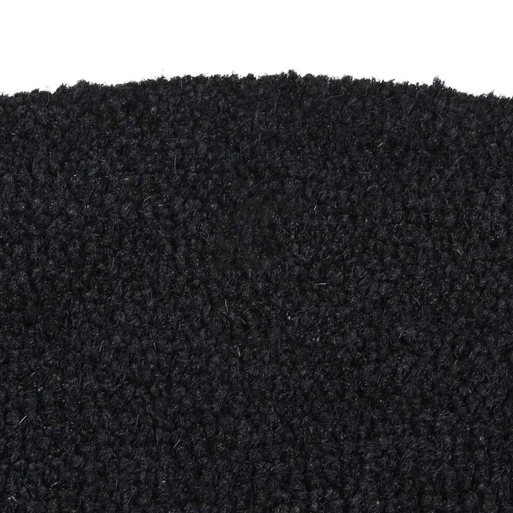 Ajtószőnyeg fekete félkör 50x80 cm tufting kókuszrostos szőnyeg