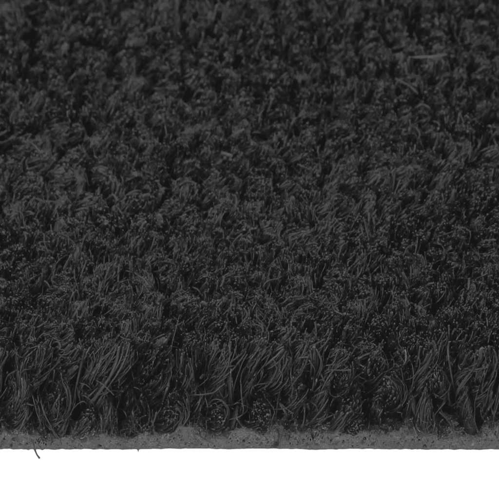 Ajtószőnyeg fekete félkör 50x80 cm tufting kókuszrostos szőnyeg